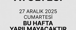 27.12. 2025 tarihinde Robotik Kodlama Atelyesi Yapılmıyacak